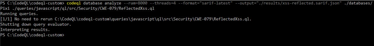 CodeQL SARIF screenshot with XSS vulnerabilities