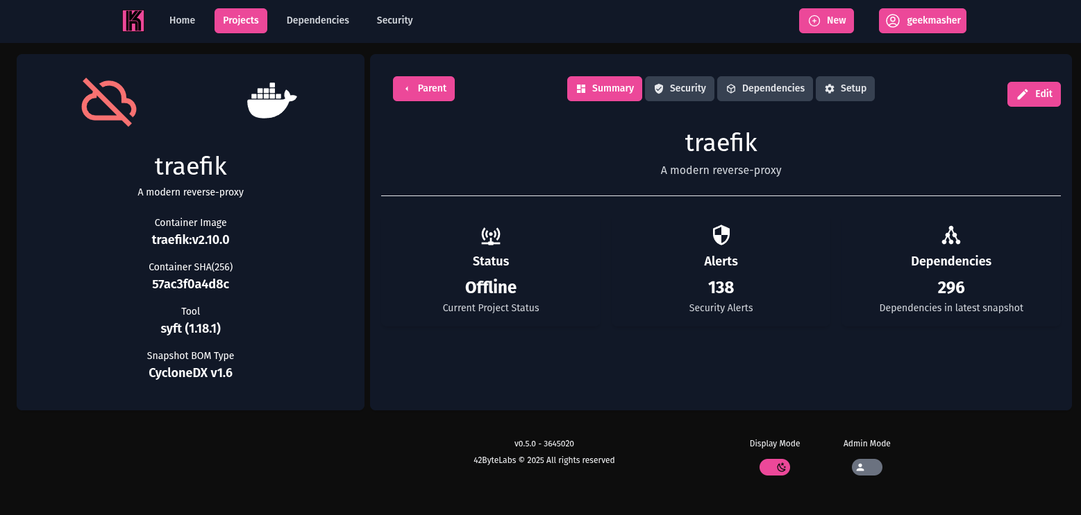 Konarr Project Details Page